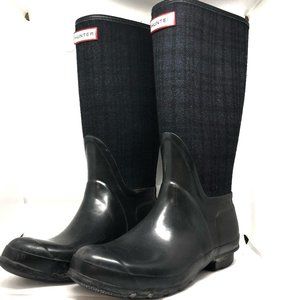 Hunter Boots Arlen Plaid Black Rain Winter